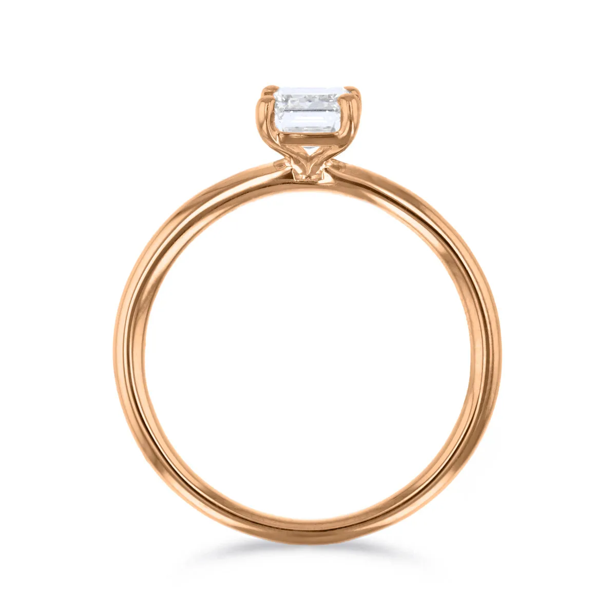 0-25ct Sofia Emerald Cut Diamond Solitaire Engagement Ring | 18ct Rose Gold