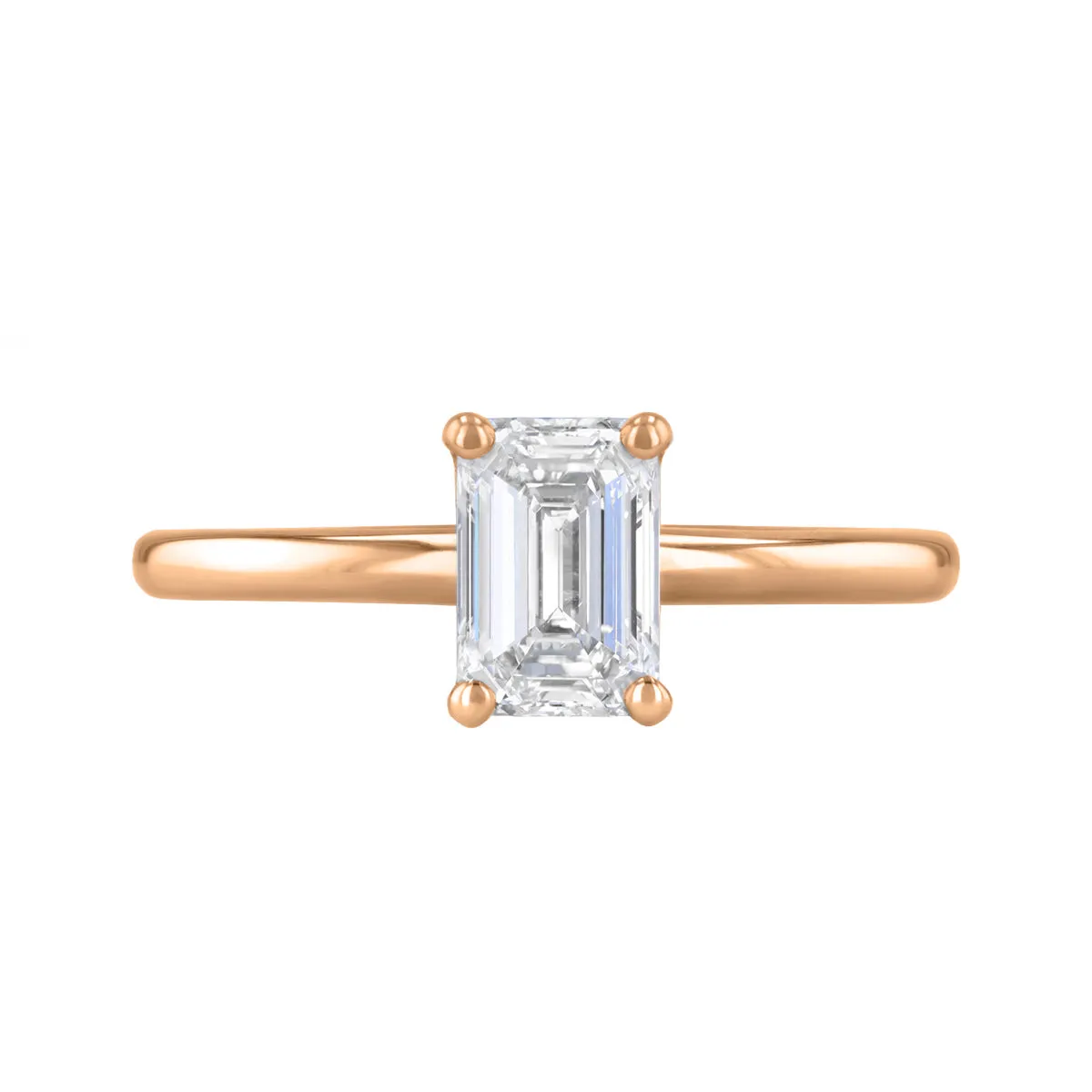 0-25ct Sofia Emerald Cut Diamond Solitaire Engagement Ring | 18ct Rose Gold