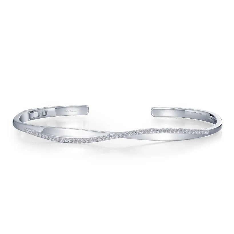 0.49 CTW Open Hinged Bangle Bracelet