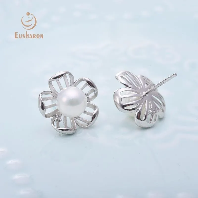 10 Pairs Peach Blossoms S925 Freshwater Pearl Stud Earrings