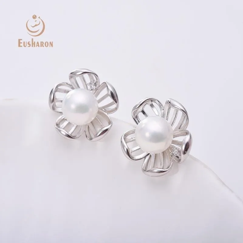 10 Pairs Peach Blossoms S925 Freshwater Pearl Stud Earrings