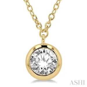 1/2 ctw Round Cut Diamond Necklace in 14K Yellow Gold