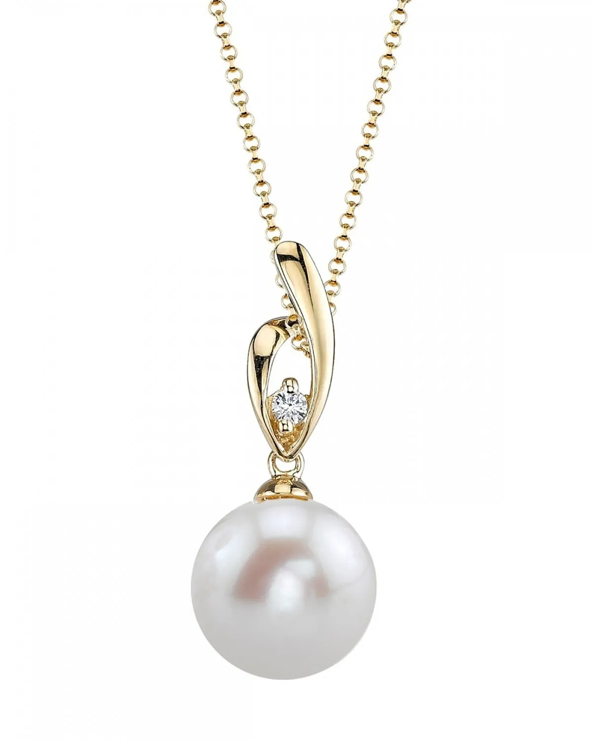 14K Gold Freshwater Pearl & Diamond Lois Pendant