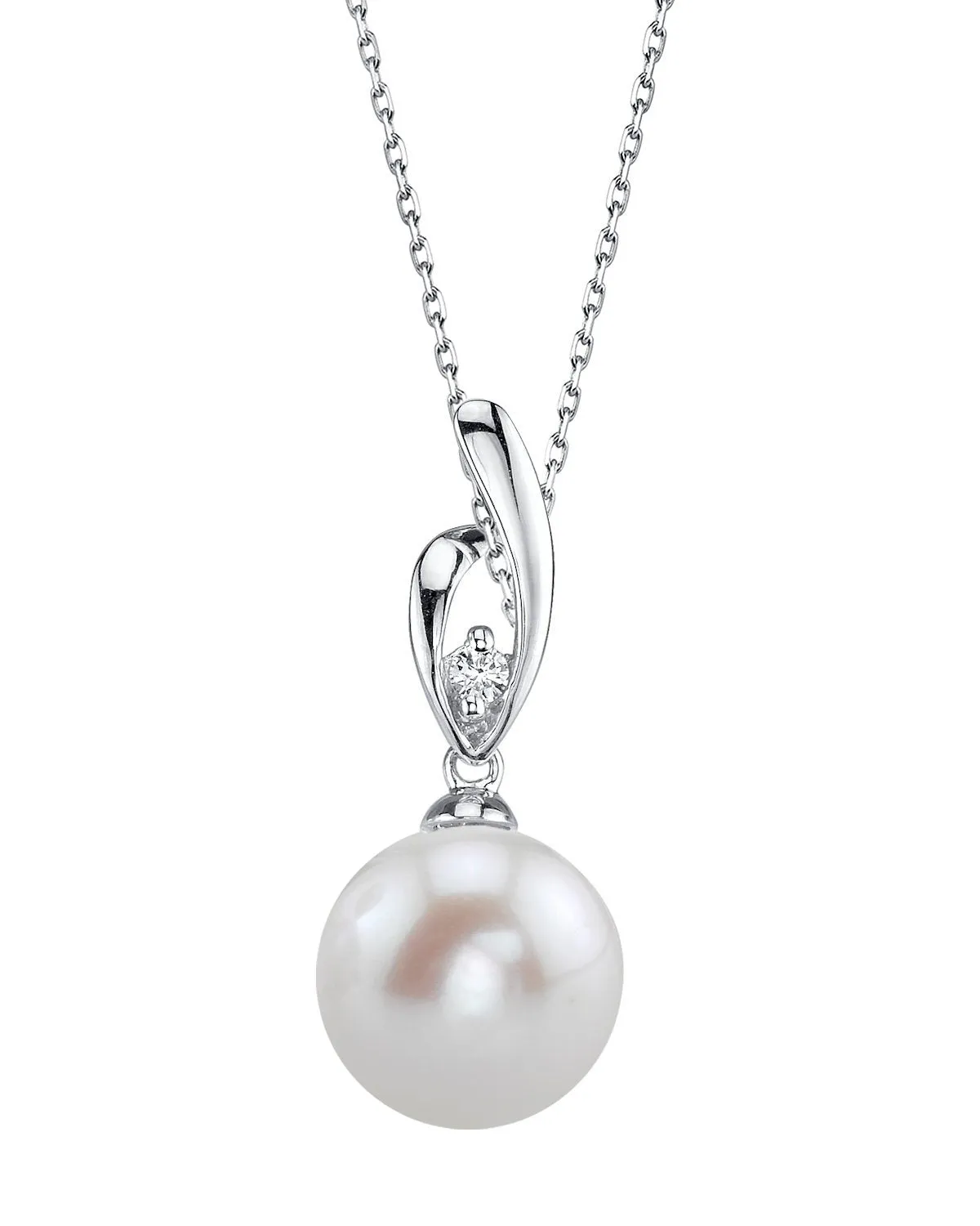 14K Gold Freshwater Pearl & Diamond Lois Pendant