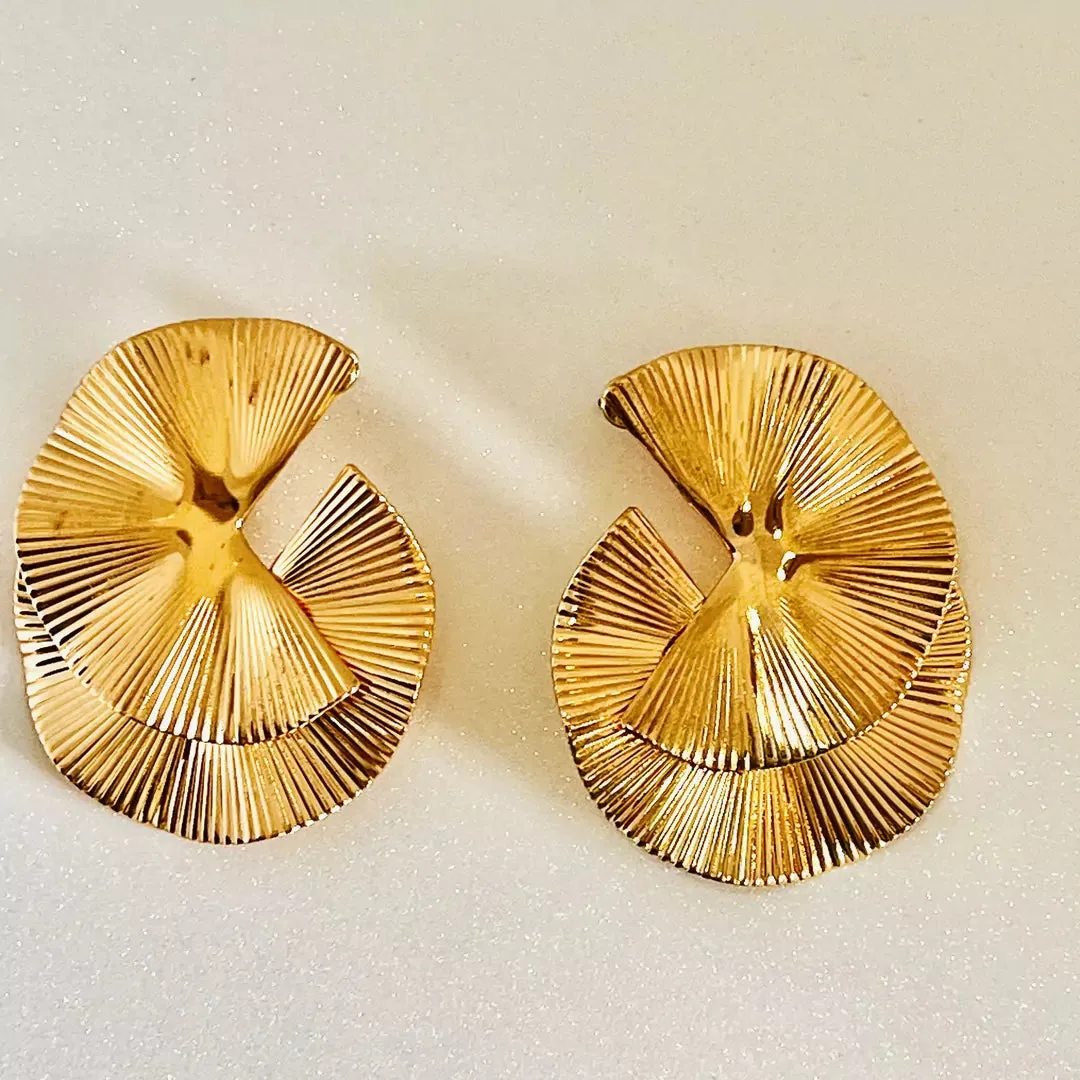 14k Golden plated statement earrings