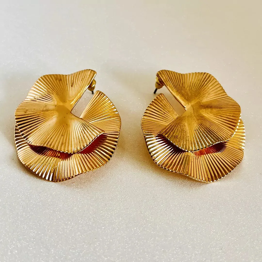 14k Golden plated statement earrings