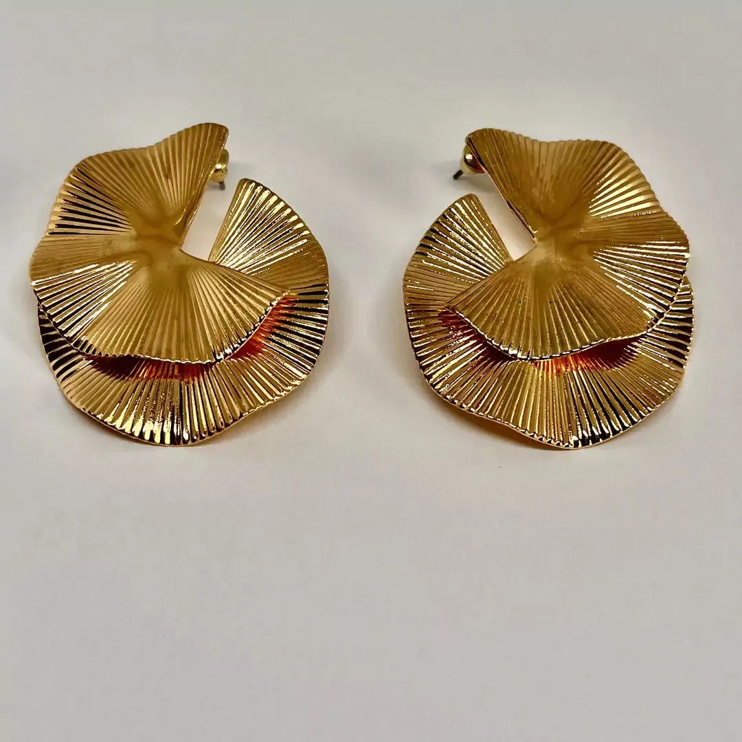 14k Golden plated statement earrings