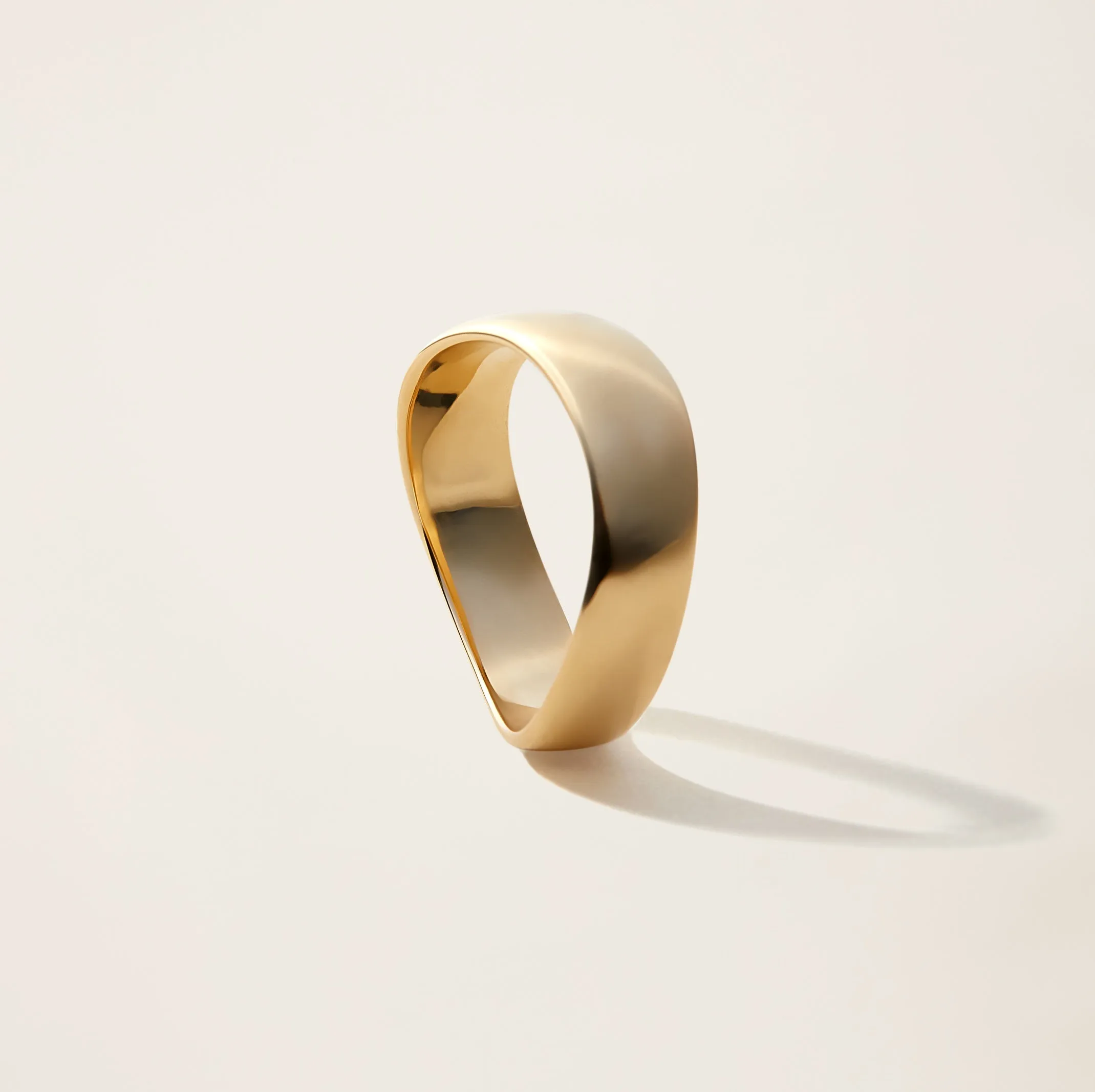 14k Solid Gold Curved Ring