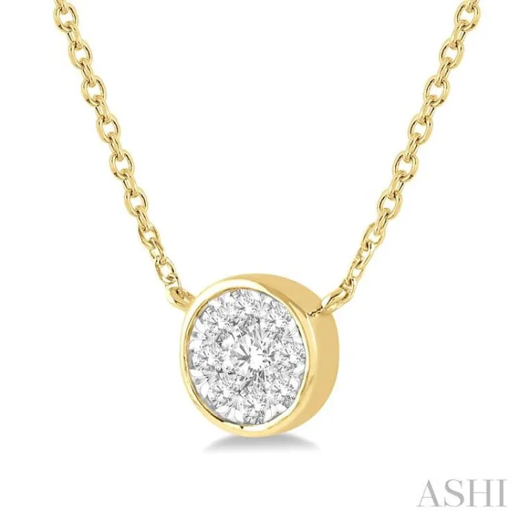 1/6 Ctw Round Shape Lovebright Diamond Necklace in 14K Yellow and White Gold