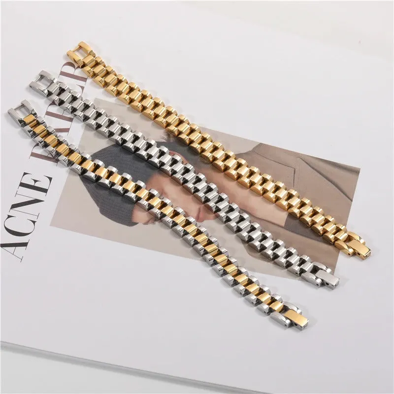 16.5cm/18cm/21cm Watch Band Link Bracelet - Gold