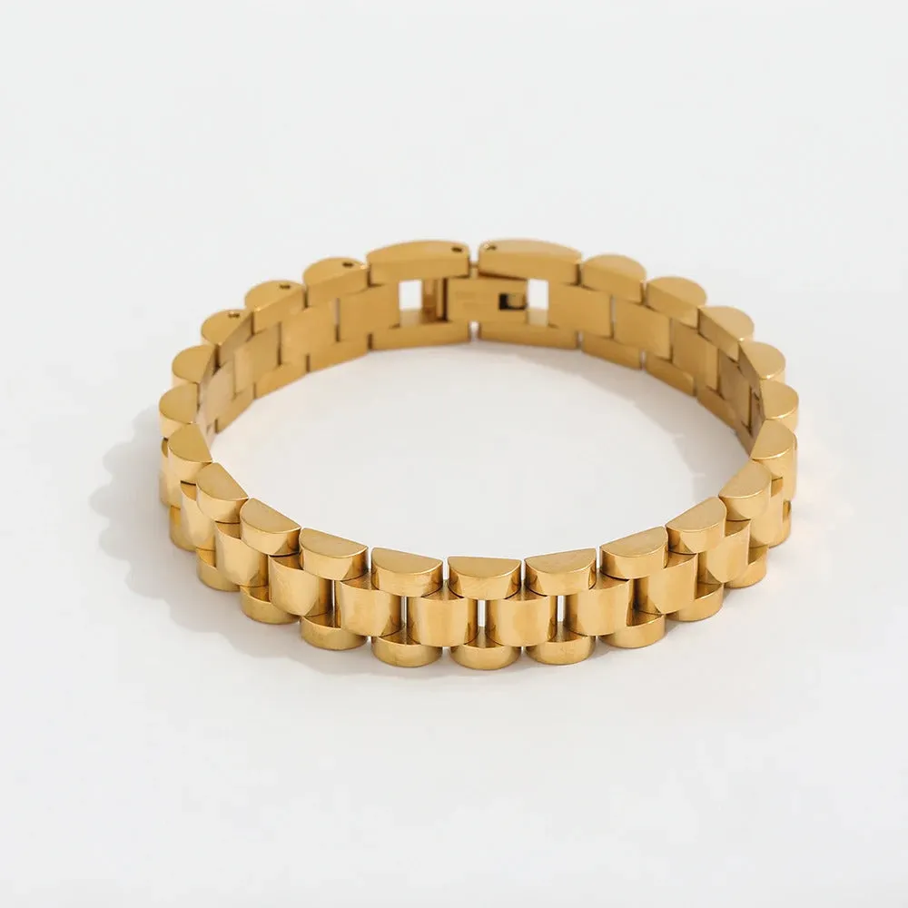 16.5cm/18cm/21cm Watch Band Link Bracelet - Gold