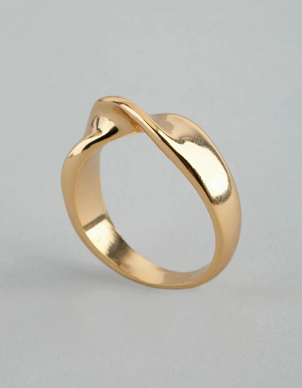 18ct Gold Plated Brass Twisted Ring