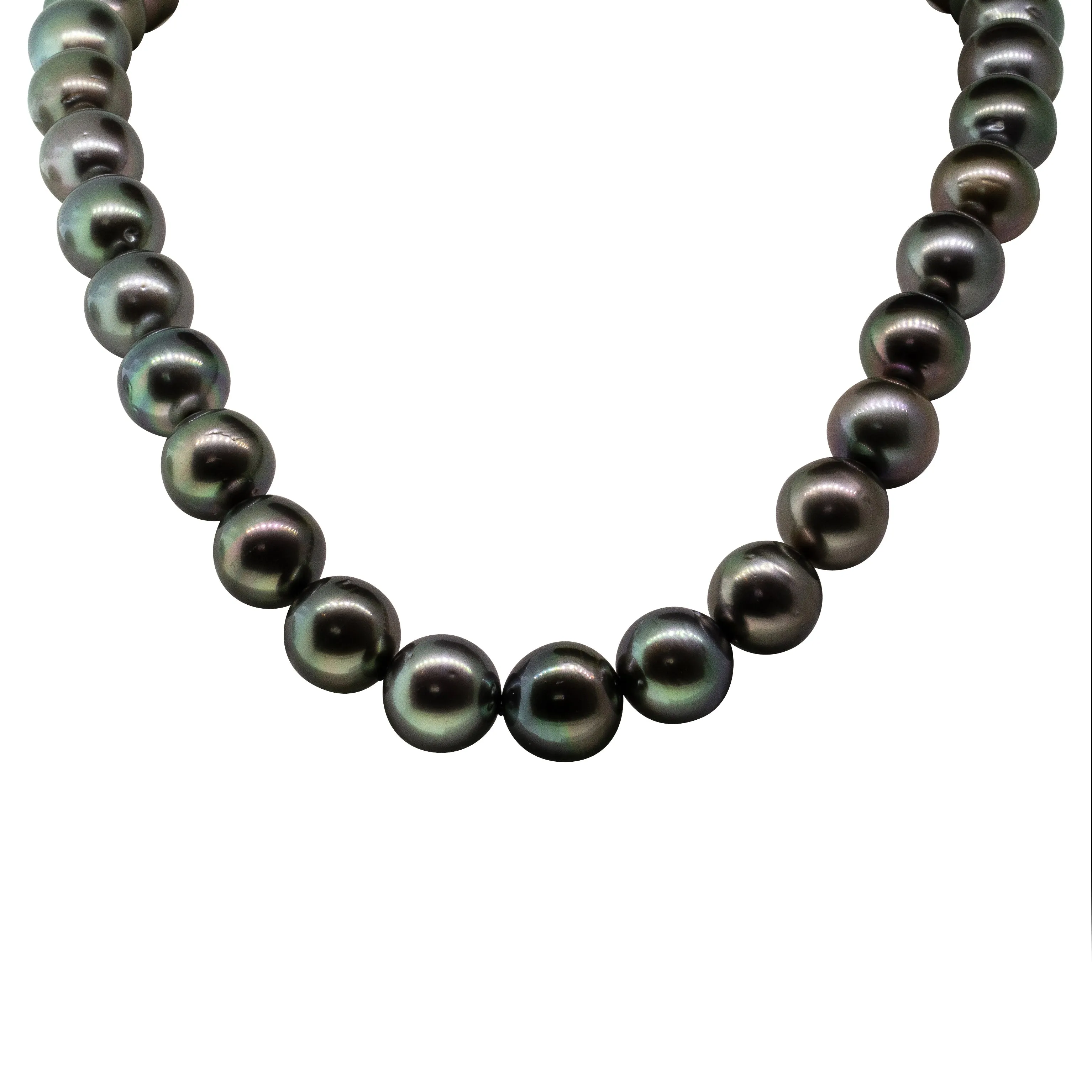 18ct White Gold Black Pearl Strand Necklace