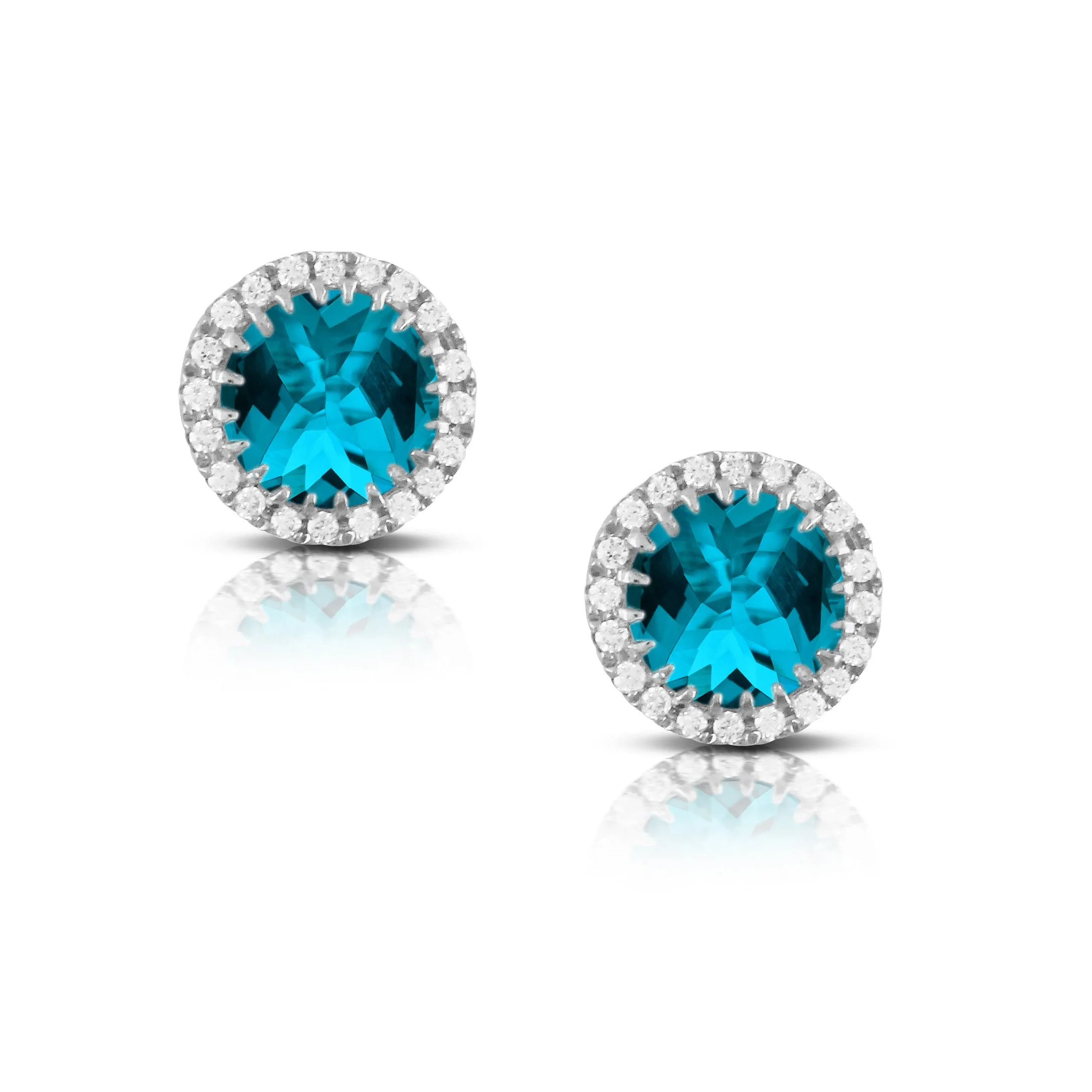 18k London Blue Topaz Studs