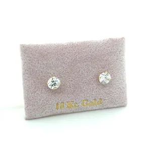 18K Nikki 4 Prong Round Studs (5mm)