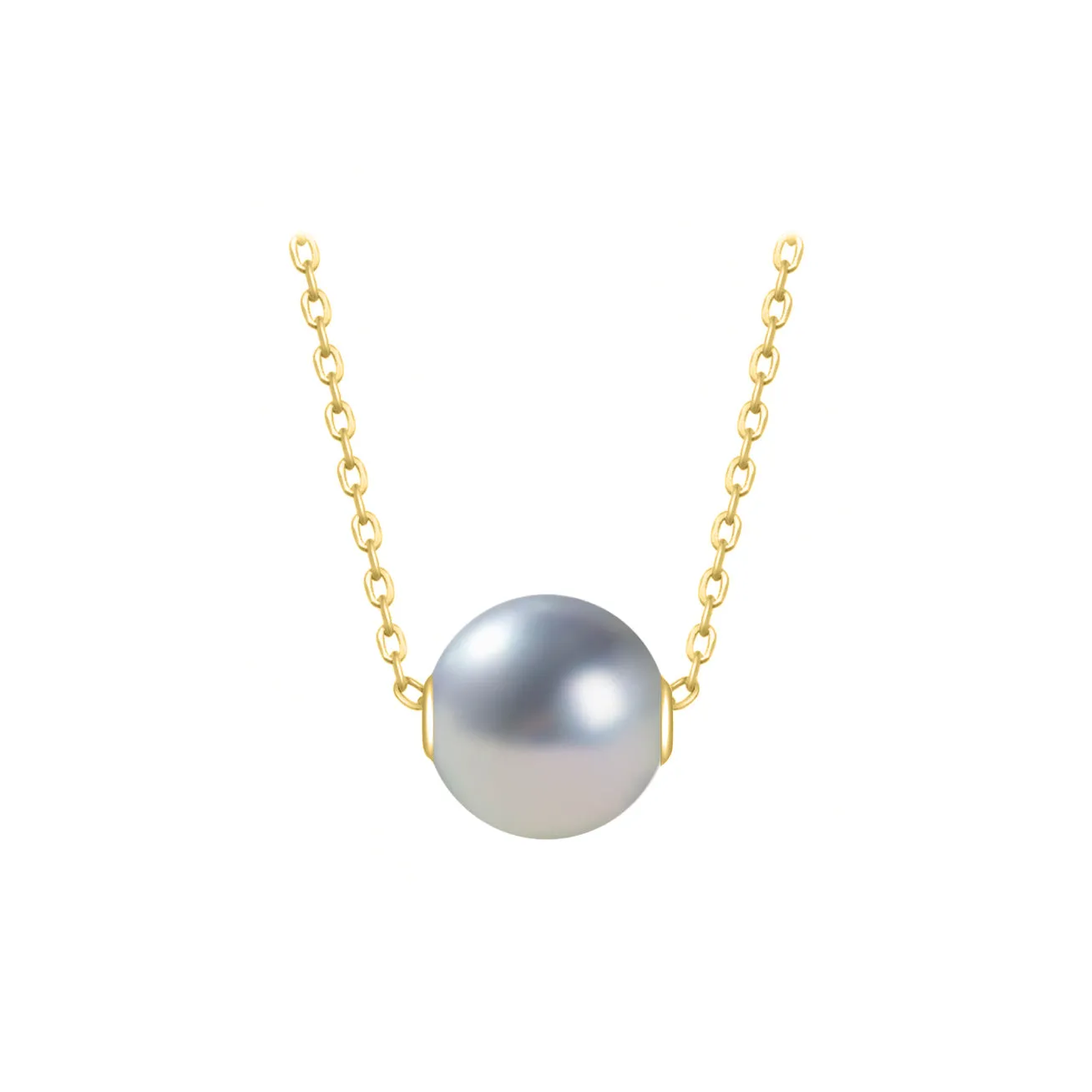 18K Solid Gold Akoya Madama Pearl Necklace KN00189