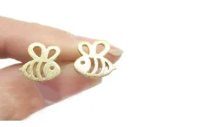 2020 New Bee Insect Shaped Stud Earrings Women Gold Birds Shaped Beautiful Comfortable Earrings For College Use