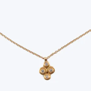 22k Gold Four Dot Diamond Necklace