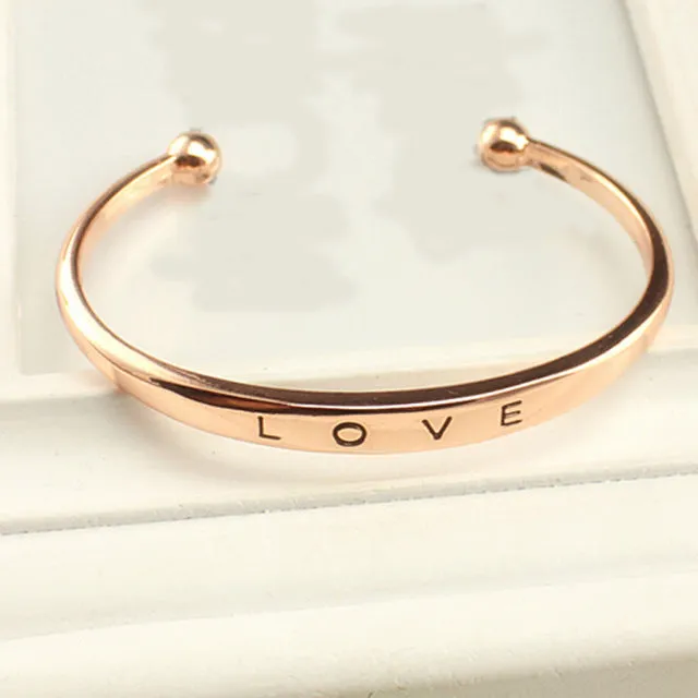 3 Colors Gold Love Bracelet Simple Europe Style Zinc Alloy Bracelets For Women Bangles Jewelry Gifts Free Shipping