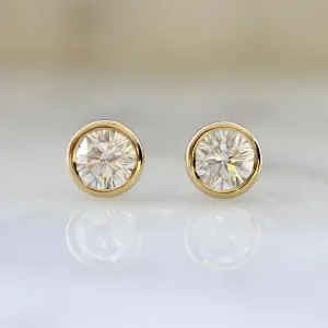 .51 Carats Total Unique Modified Fancy Round Brilliant Cut Diamond Studs