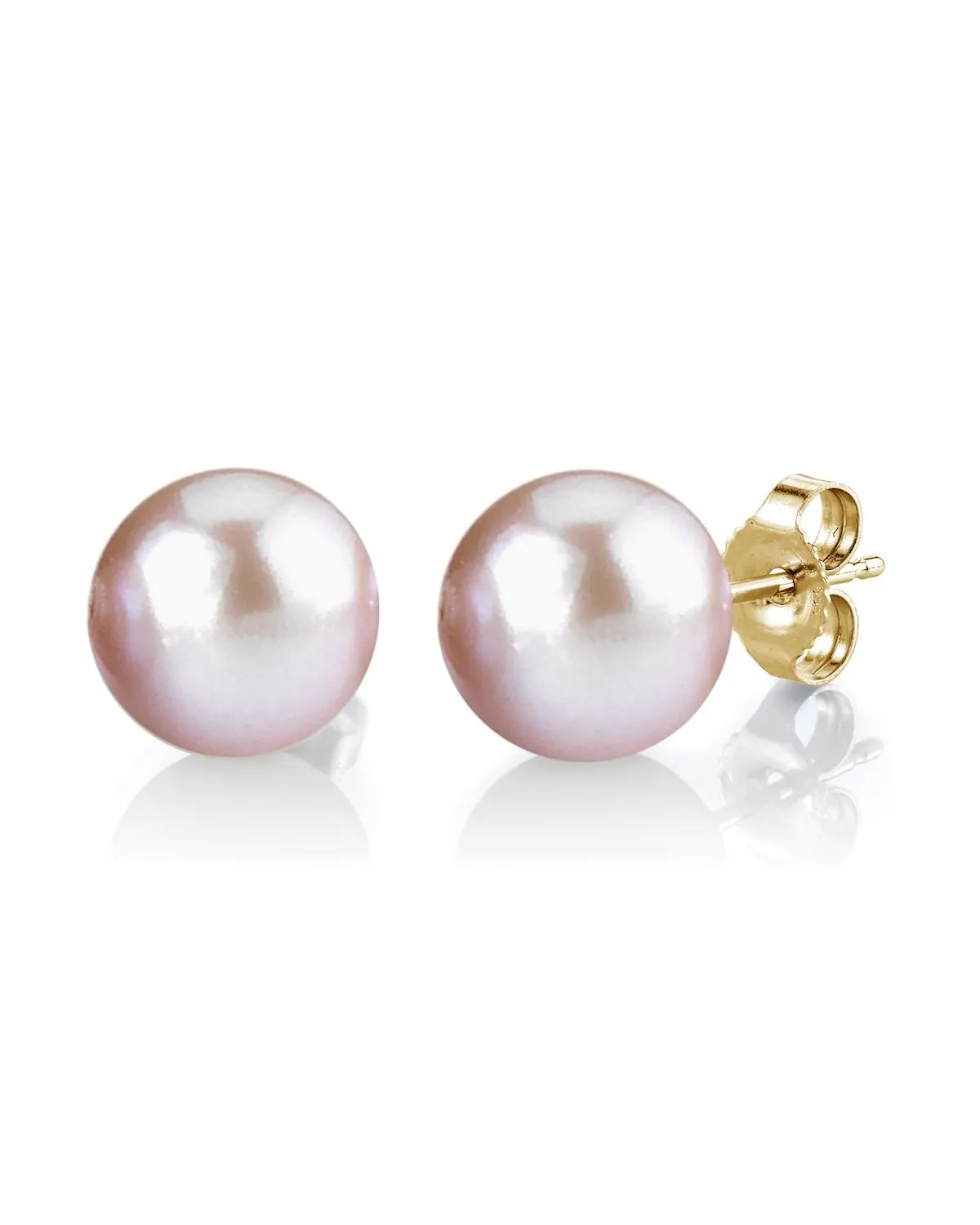 9-9.5mm Pink Freshwater Round Pearl Stud Earrings