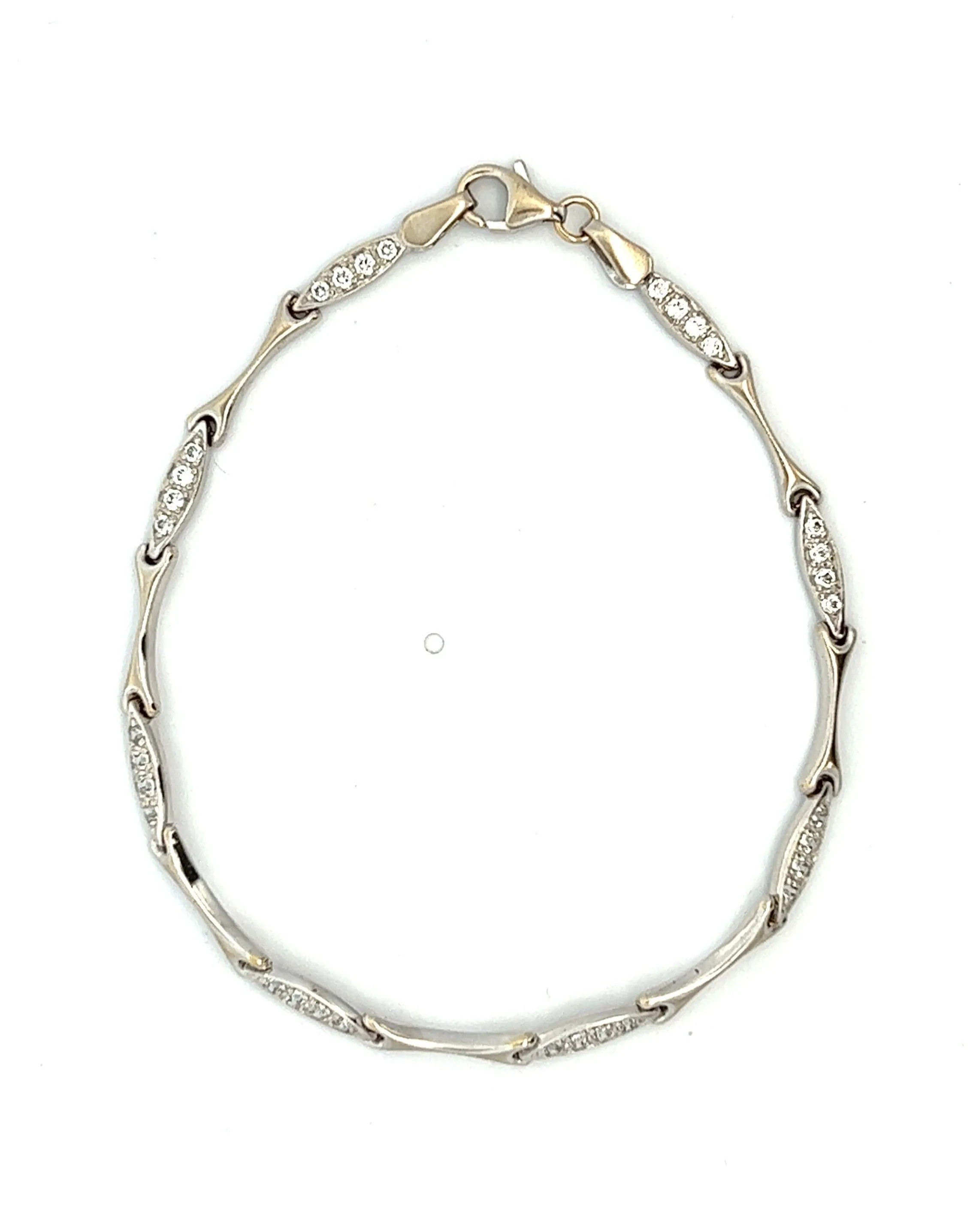 9ct White Gold Cubic Zirconia Bracelet