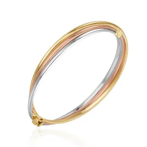 9K 3 Colour Gold Twist Bangle