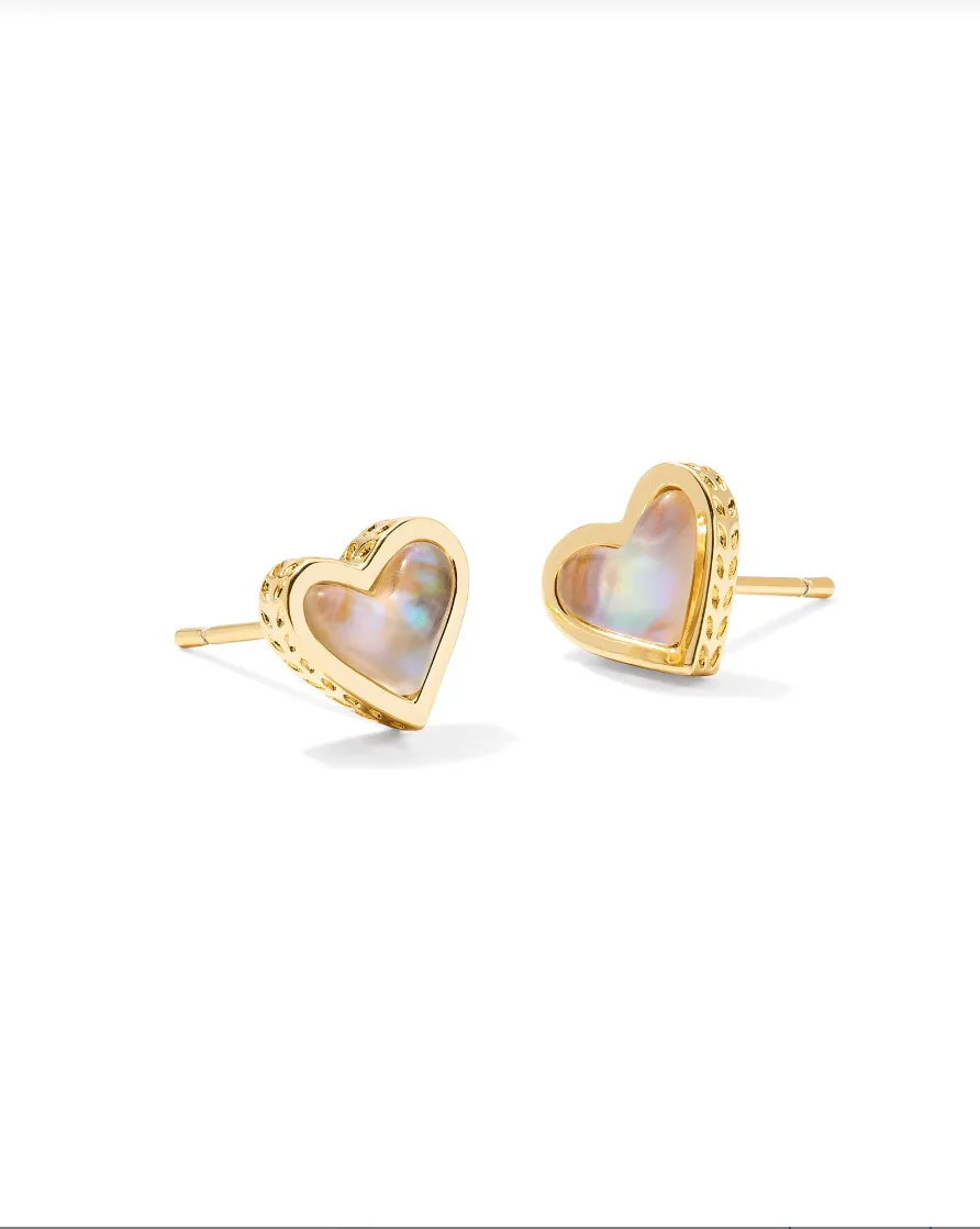 Ari Heart Earring- Gold Iridescent