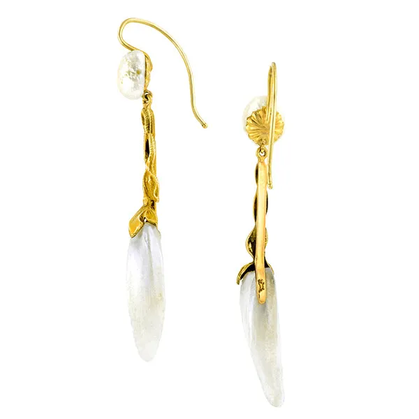 Art Nouveau Freshwater Pearl Earrings