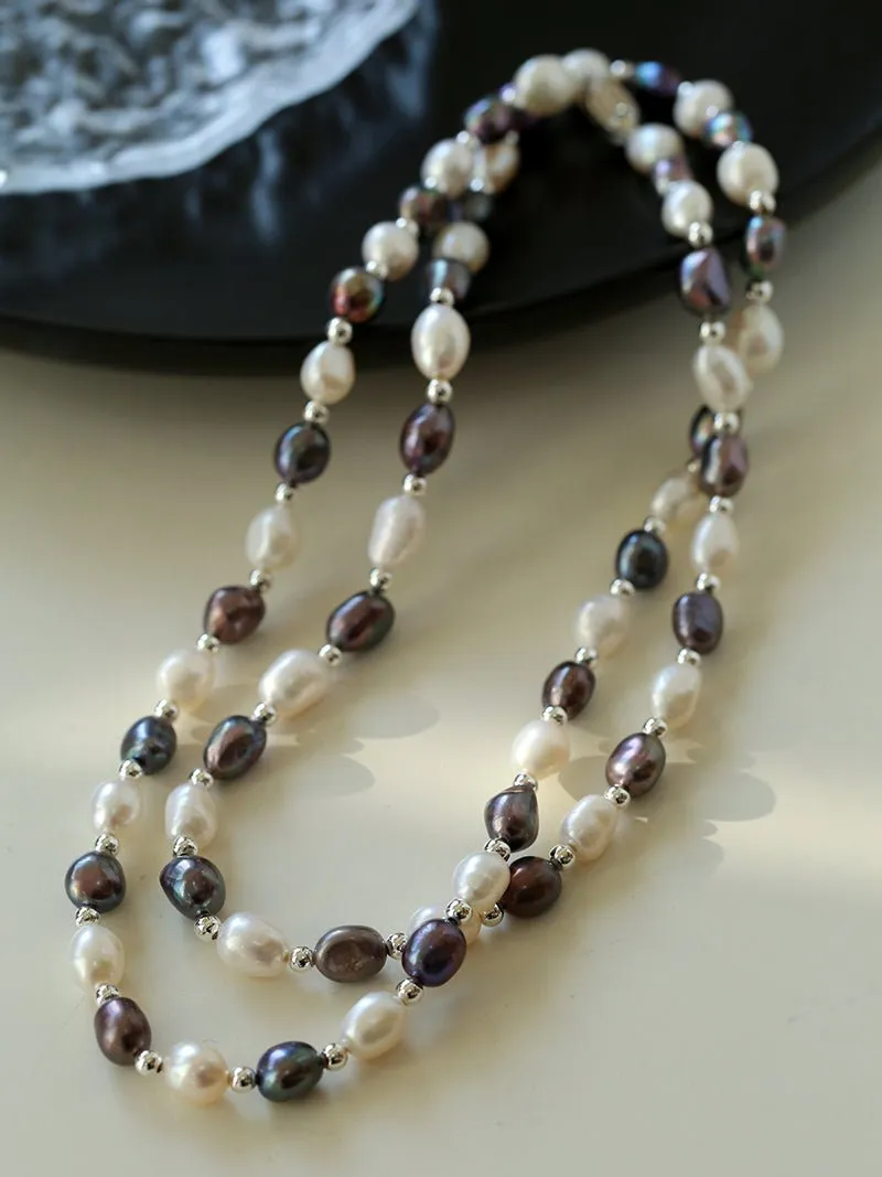 Baroque Mixed Color Pearl Necklace