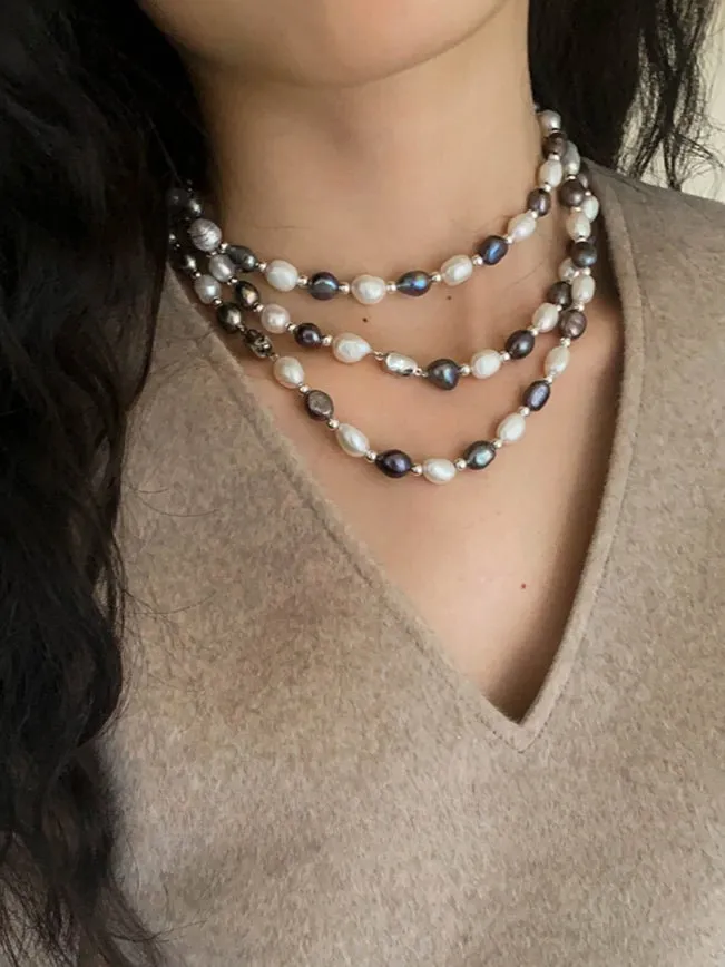 Baroque Mixed Color Pearl Necklace