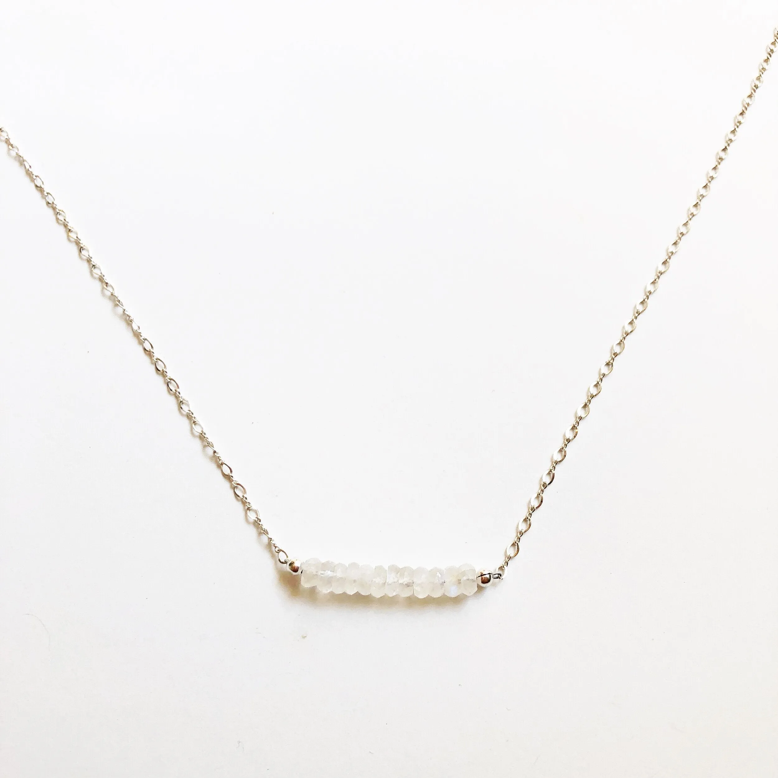 Be Uniquely You: Delicate Moonstone Choker in Gold or Silver (15.5 inches)