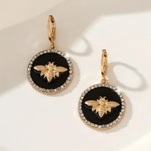 Bee Earrings With Rhinestones