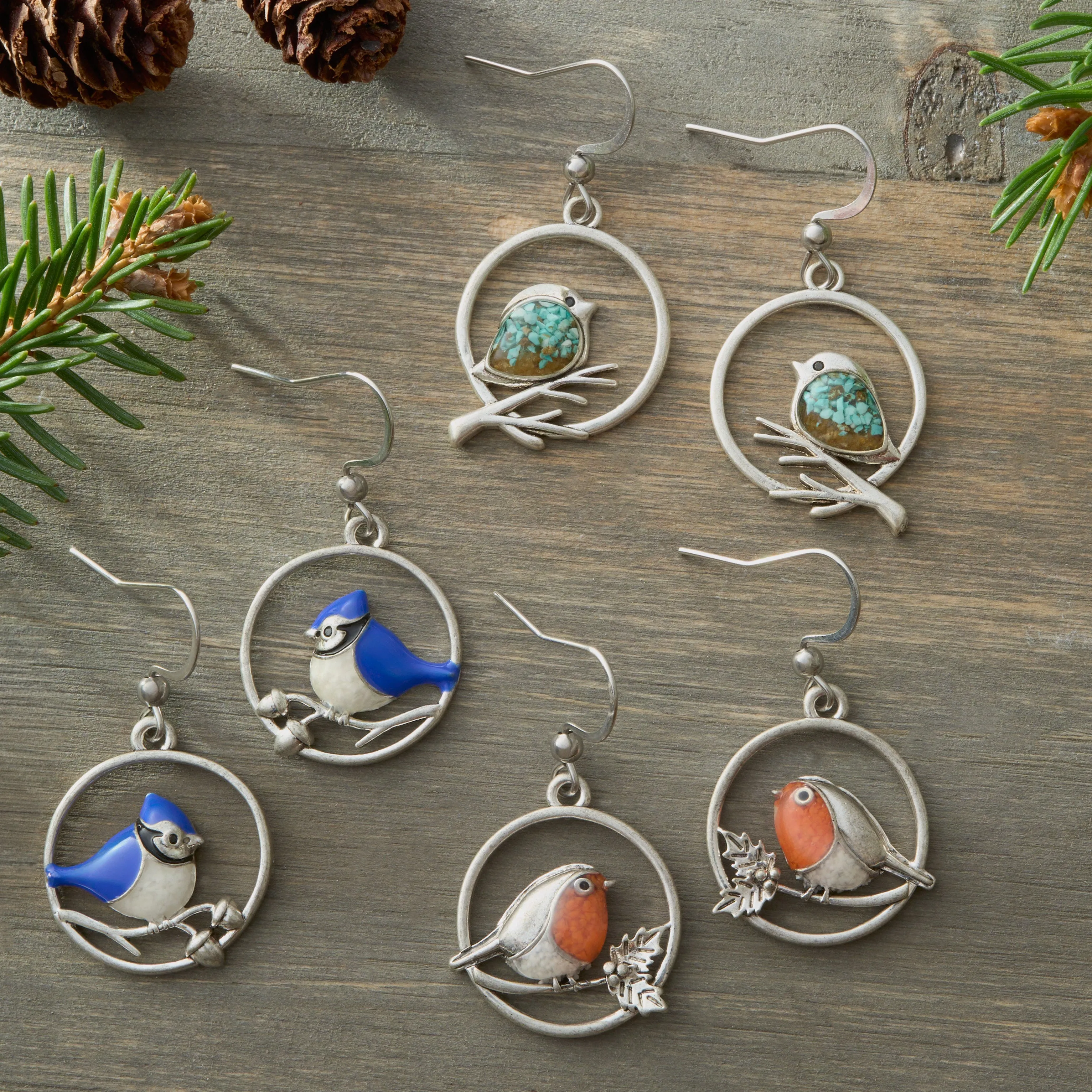 Birdie Friends Three-Pair Earrings Set