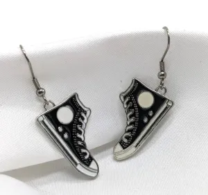 Black High-Top Earrings