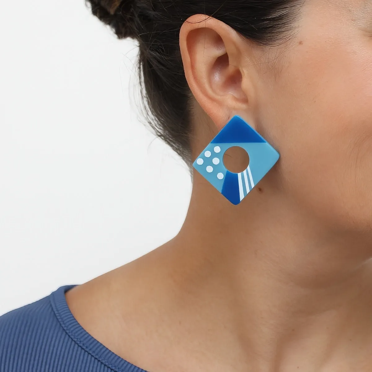 Blue Playful Post Earrings