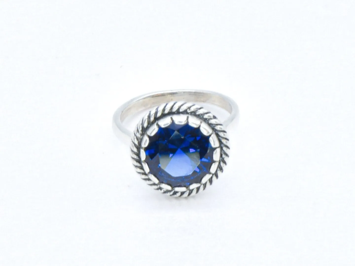 Blue Sapphire Ring - Created Sapphire Ring, September Birthstone Ring