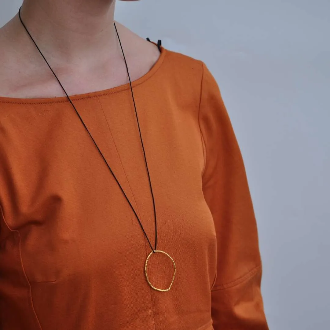 Branch hoop pendant - casual necklace - silver 925 - gold plated