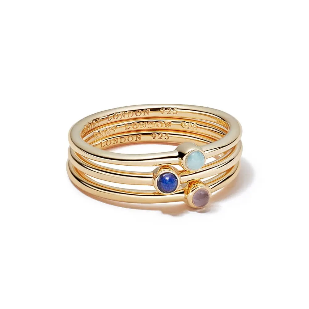 Calming Love Ring Stack 18ct Gold Plate