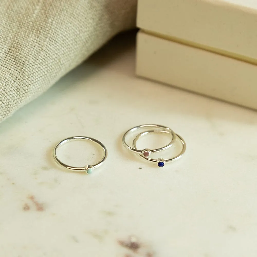 Calming Love Ring Stack Sterling Silver