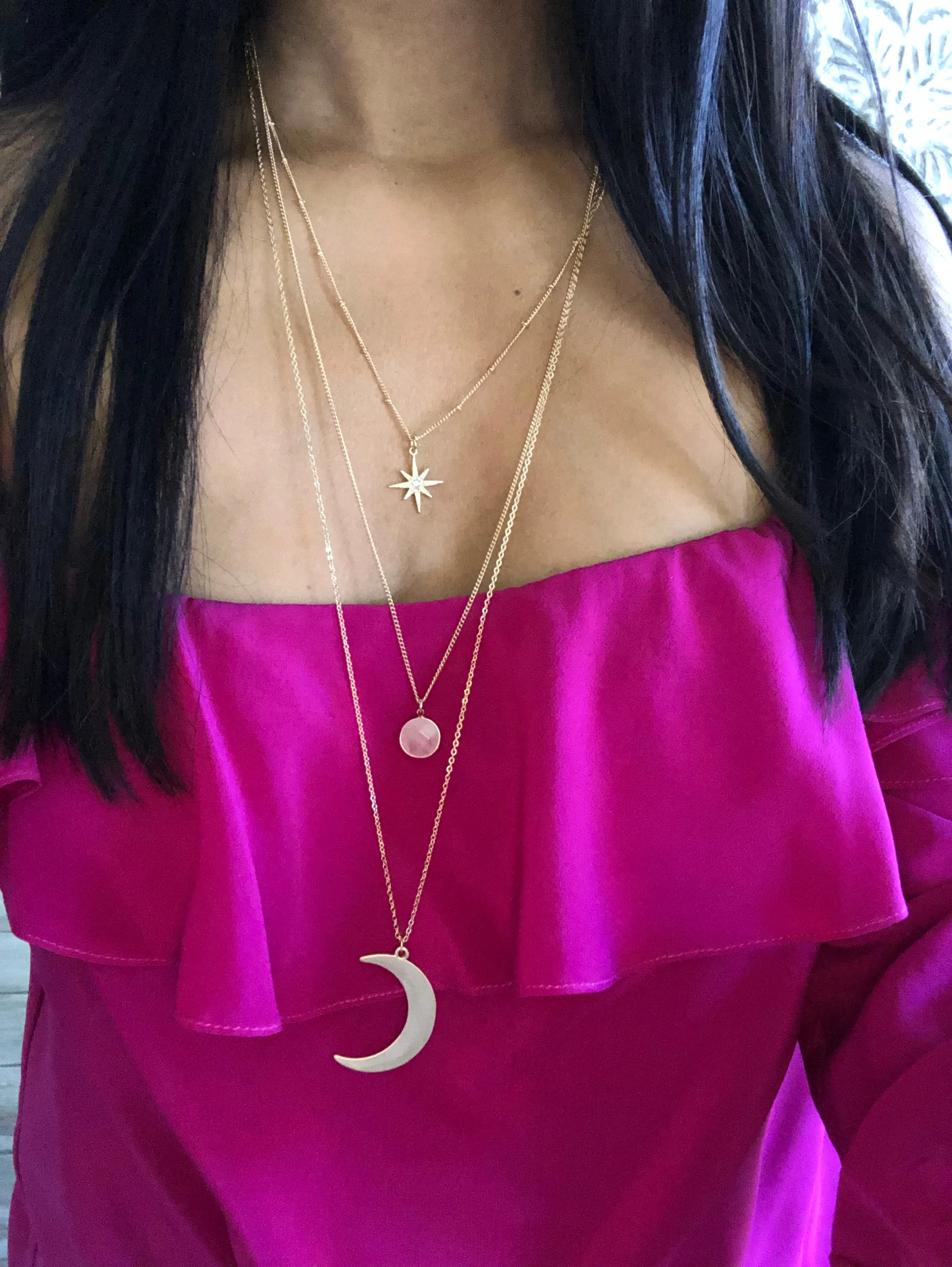 Celestia Layered Moon & Stars Necklace