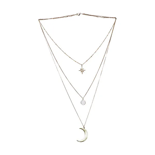 Celestia Layered Moon & Stars Necklace