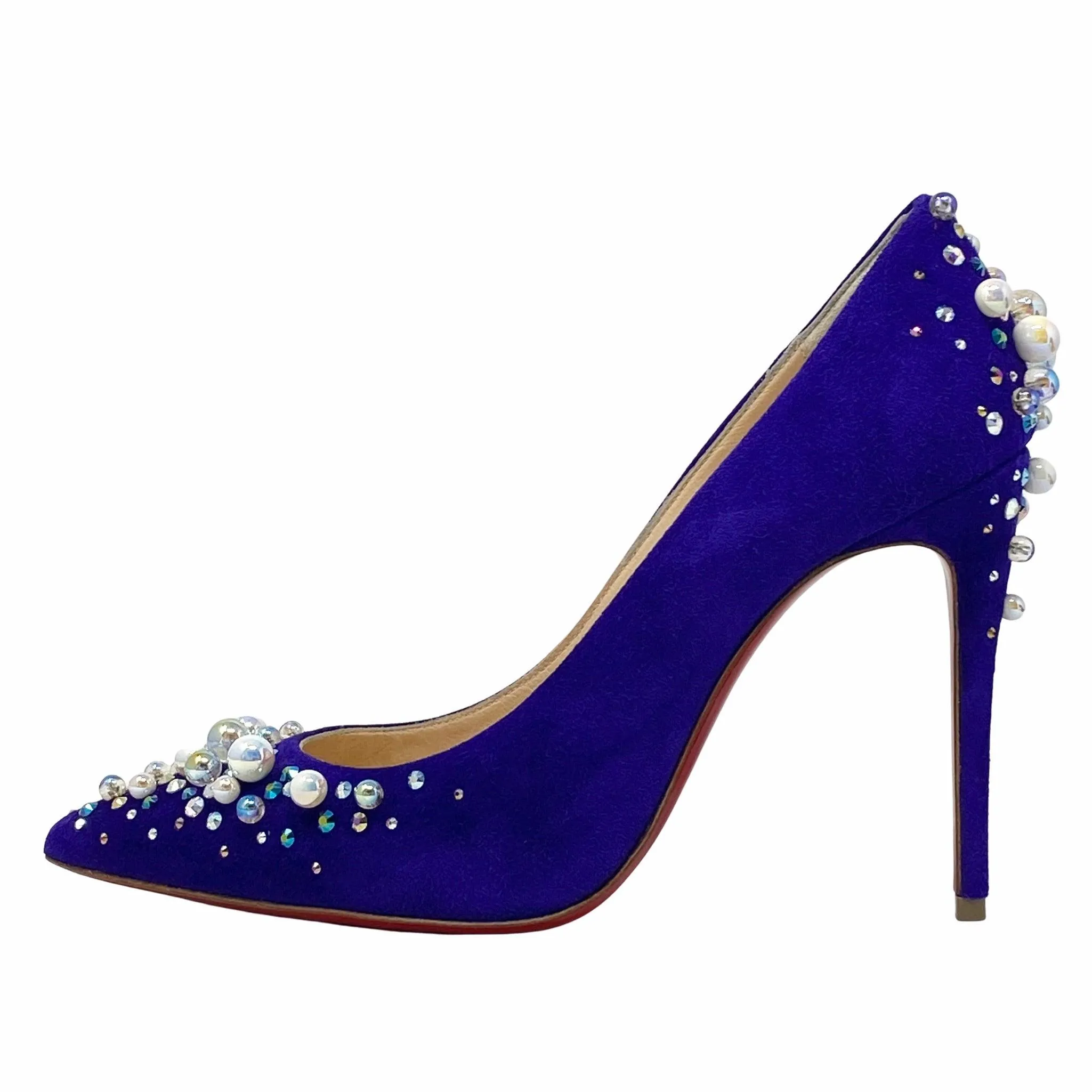 Christian Louboutin Purple Pop Suede Candidate Pumps 35