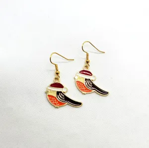 Christmas Enamel Bird Earrings