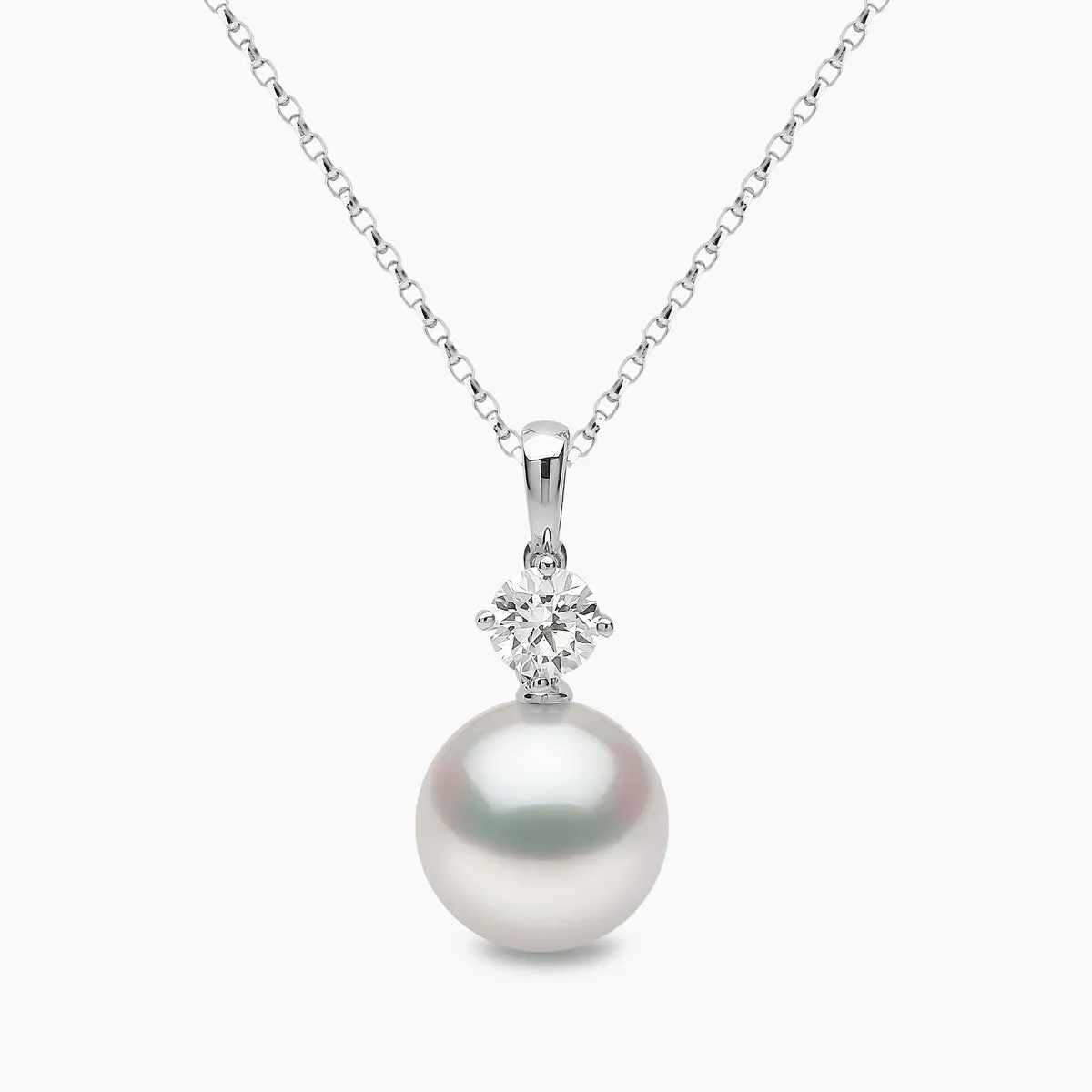 Classic 18K Gold South Sea Pearl and 0.50ct Diamond Pendant