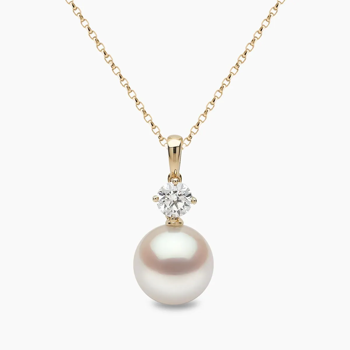 Classic 18K Gold South Sea Pearl and 0.50ct Diamond Pendant