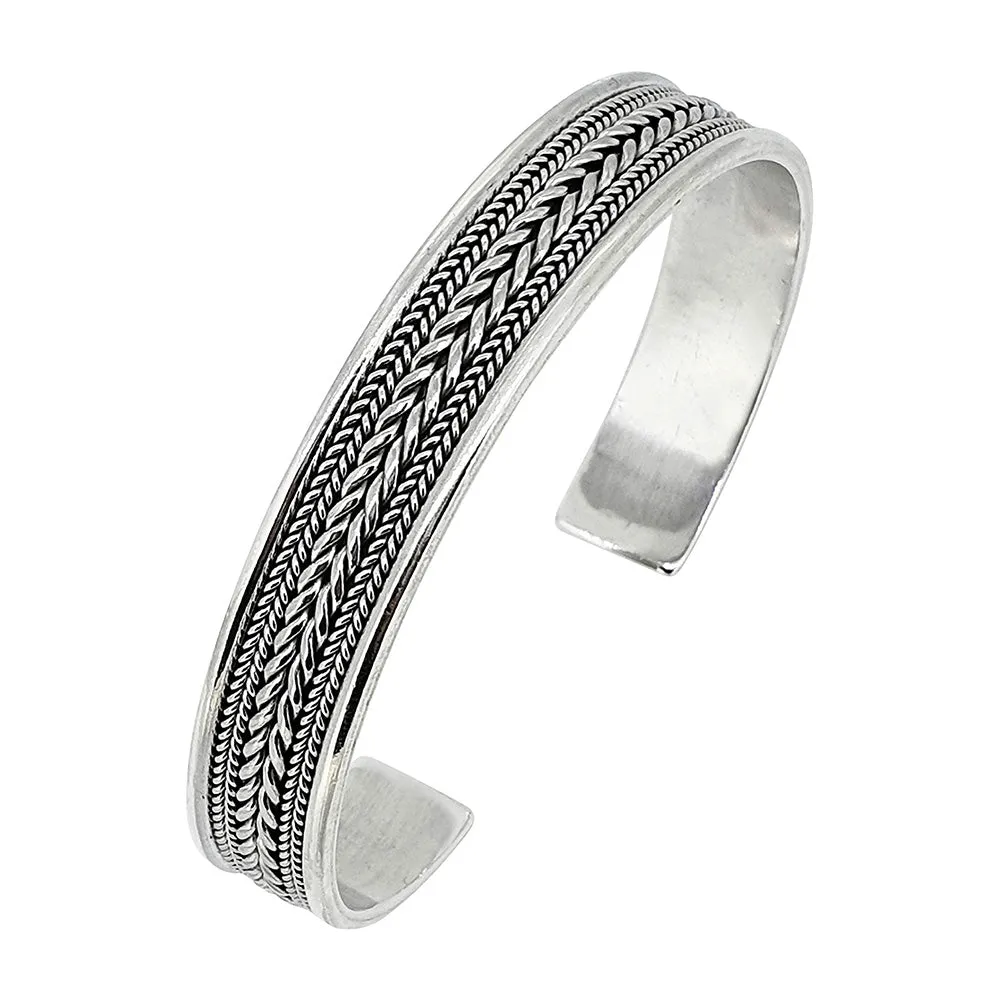 Classic 925 Sterling Silver Bangle Bracelet for Men and Women