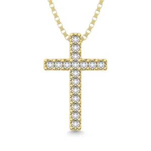 Classic Diamond Cross Pendant 1/10 Ct.Tw. 10K Yellow Gold