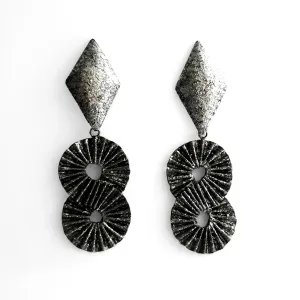 Crazy 8s Silver Glitter Earrings by Meris Mosher