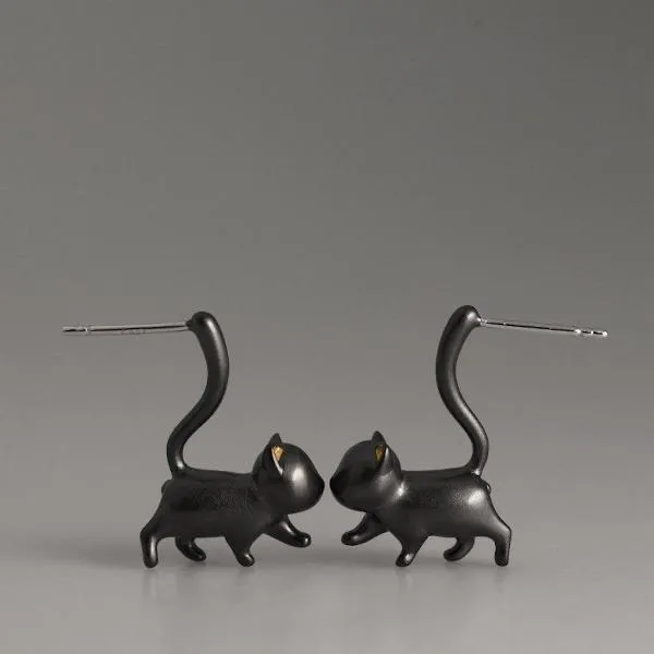 Cute Cat Design Playful Earrings